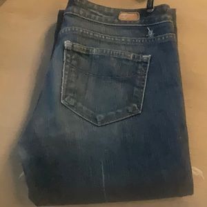 Paige premium denim flared fringed jeans